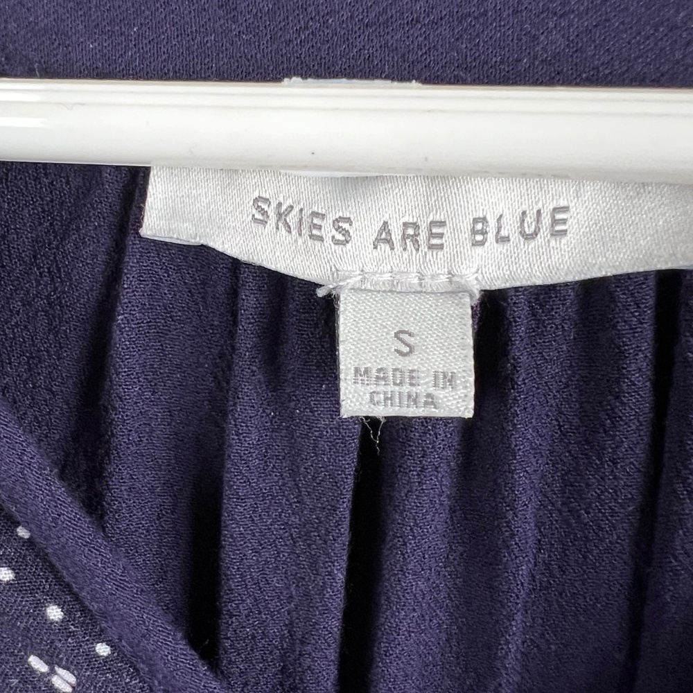 Skies Are Blue Women's Small Royal Blue Sleeveless Career Top Split Neck EUC - Picture 7 of 8